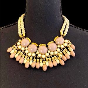 Grey/Cream Neutral Tone Beaded Rope Necklace